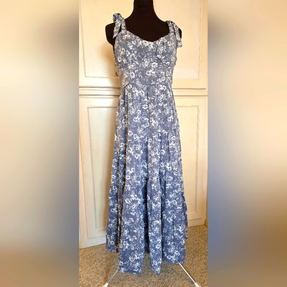 Trixxi Blue Floral Maxi Dress
